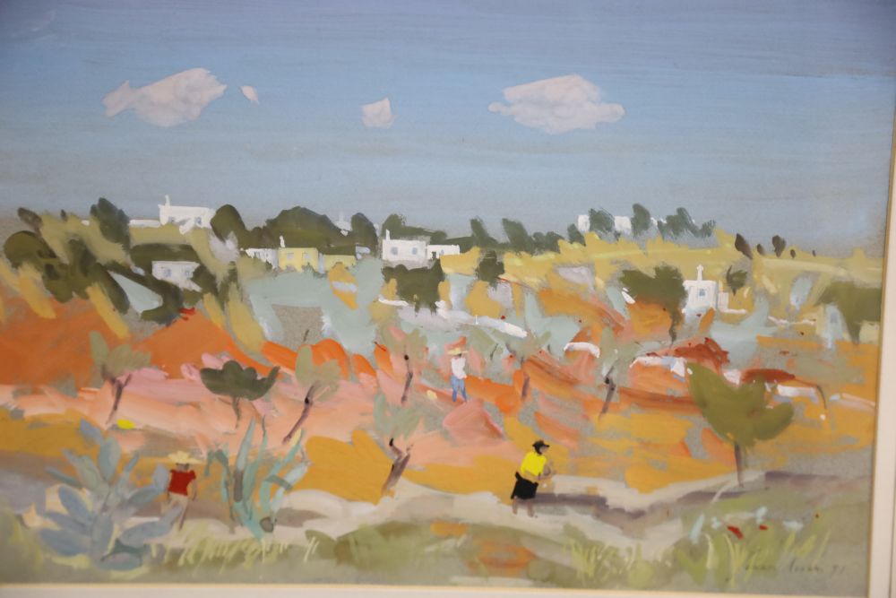 Frank Archer (1912-1995), two watercolours, The Hill Village, Algarve and Villa Carrozza, one signed, largest 27 x 36cm